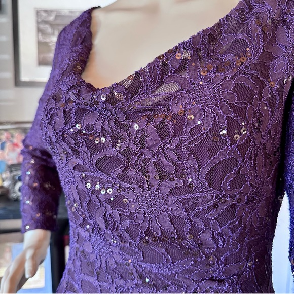 Ralph Lauren Long-Sleeve Sequined Cocktail Dress - Picture 10 of 13